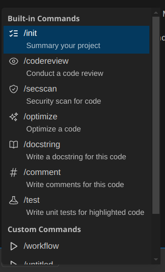Command Selection Interface
