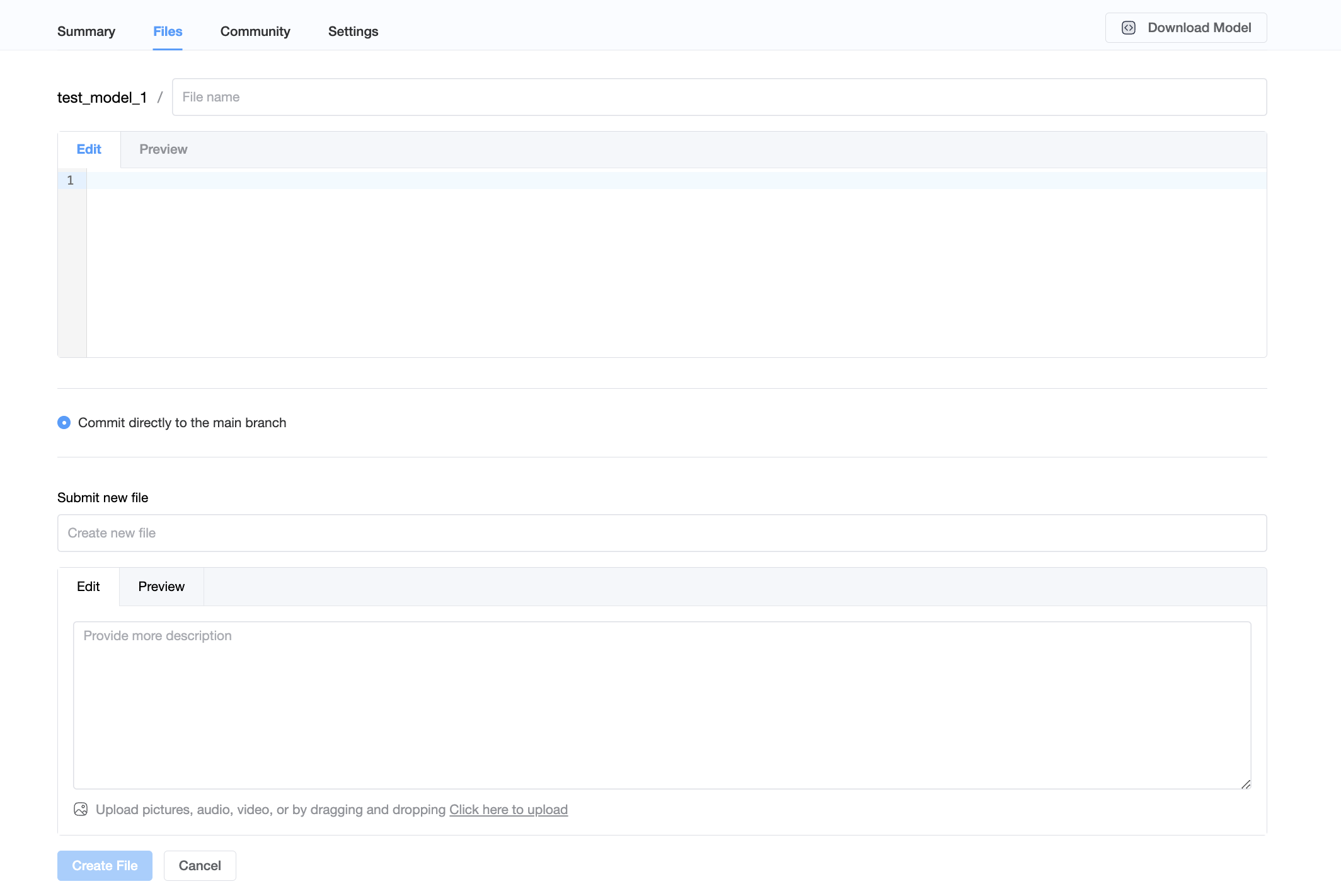 Create new file