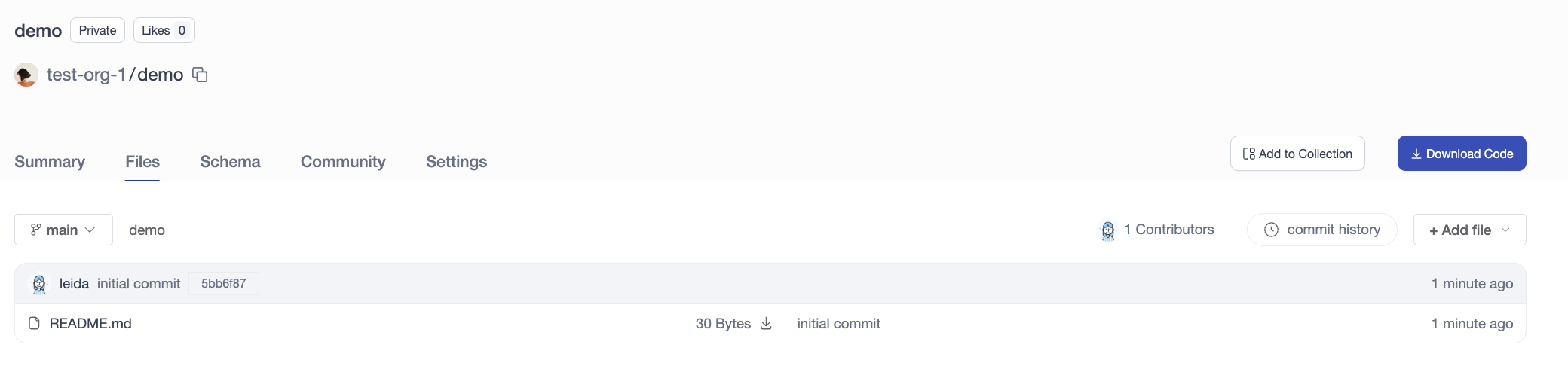 Repository files page